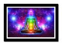 Cuadro enmarcado negro Yoga, Chakra, postura yoga