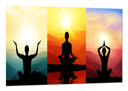 Cuadro Yoga, tres posturas, saludo al sol