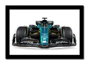 Cuadro enmarcado negro Fórmula 1, aston martin AMR23, Fernando Alonso