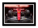 Cuadro enmarcado negro Fórmula 1, Ferrari SF-23, Charles Leclerc, Carlos Sainz