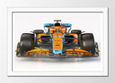 Cuadro enmarcado blanco Fórmula 1, McLaren MCL 36, Lando Norris, Oscar Piastri