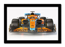 Cuadro enmarcado negro Fórmula 1, McLaren MCL 36, Lando Norris, Oscar Piastri