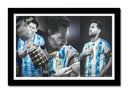 Cuadro enmarcado negro Futbol, Messi, Angentina