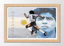 Cuadro enmarcado natural Futbol, Maradona, Argentina