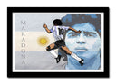 Cuadro enmarcado negro Futbol, Maradona, Argentina