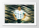 Cuadro enmarcado blanco Futbol, Maradona, Argentina