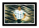Cuadro enmarcado negro Futbol, Maradona, Argentina
