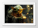 Cuadro enmarcado blanco Yoda Star Wars La Guerra de las Galaxias