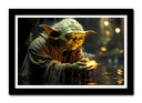 Cuadro enmarcado negro Yoda Star Wars La Guerra de las Galaxias