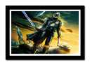 Cuadro enmarcado negro Mandalorian Star Wars La Guerra de las Galaxias