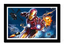 Cuadro enmarcado negro marvel, iron man, superheroe