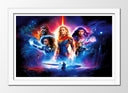 Cuadro enmarcado blanco marvel, capitana marvel, the marvels
