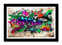 Cuadro enmarcado negro Arte callejaro, grafity, colorido