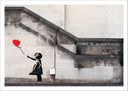 Lámina Arte callejero, banksy, niña con globo rojo