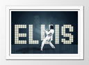 Cuadro enmarcado blanco Elvis Presley