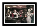 Cuadro enmarcado negro Elvis Presley, Marilyn Monroe, James Dean, Humphrey Bogart