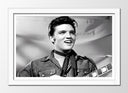 Cuadro enmarcado blanco Elvis Presley