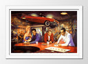 Cuadro enmarcado blanco Elvis Presley, Marilyn Monroe, James Dean, Humphrey Bogart