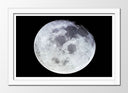 Cuadro enmarcado blanco luna llena en la noche