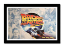 Cuadro enmarcado negro regreso al futuro, cine, coche, tiempo