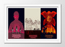 Cuadro enmarcado blanco Stranger Things, terror