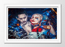 Cuadro enmarcado blanco DC, el joker