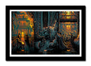 Cuadro enmarcado negro ilustracion batman, estilo comic, the dark night