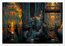 Lámina ilustracion batman, estilo comic, the dark night