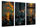 Tríptico ilustracion batman, estilo comic, the dark night