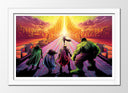 Cuadro enmarcado blanco ilustracion, marvel, estilo comic