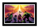 Cuadro enmarcado negro ilustracion, marvel, estilo comic