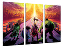 Tríptico ilustracion, marvel, estilo comic