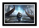 Cuadro enmarcado negro vikingos, guerra, medieval, ladgerda