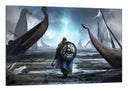Cuadro vikingos, guerra, medieval, ladgerda