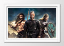Cuadro enmarcado blanco vikingos, guerra, medieval, ragnar, ladgerda