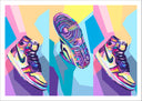 Lámina zapatillas nike SB, multicolor retro, vintage