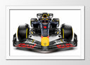 Cuadro enmarcado blanco Formula 1 2024, Red Bull RB20, Max Verstappen
