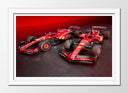 Cuadro enmarcado blanco Formula 1 2024, Ferrari SF-24, Sainz, Leclerc