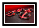 Cuadro enmarcado negro Formula 1 2024, Ferrari SF-24, Sainz, Leclerc