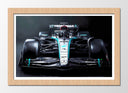 Cuadro enmarcado natural Formula 1 2024, Mercedes W15, Hamilton, Russell