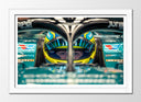 Cuadro enmarcado blanco Formula 1 2024, Aston Martin AMR24, Fernando Alonso