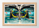 Cuadro enmarcado natural Formula 1 2024, Aston Martin AMR24, Fernando Alonso