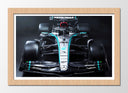 Cuadro enmarcado natural Formula 1 2024, Mercedes W15, Hamilton, Russell