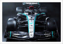 Lámina Formula 1 2024, Mercedes W15, Hamilton, Russell