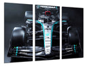 Tríptico Formula 1 2024, Mercedes W15, Hamilton, Russell