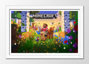 Cuadro enmarcado blanco MineCraft