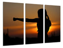 Tríptico judo, mujer en atardecer