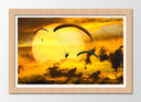 Cuadro enmarcado natural paracaidismo, atardecer