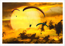 Lámina paracaidismo, atardecer