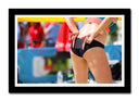 Cuadro enmarcado negro volleyball, jugadora en un partido